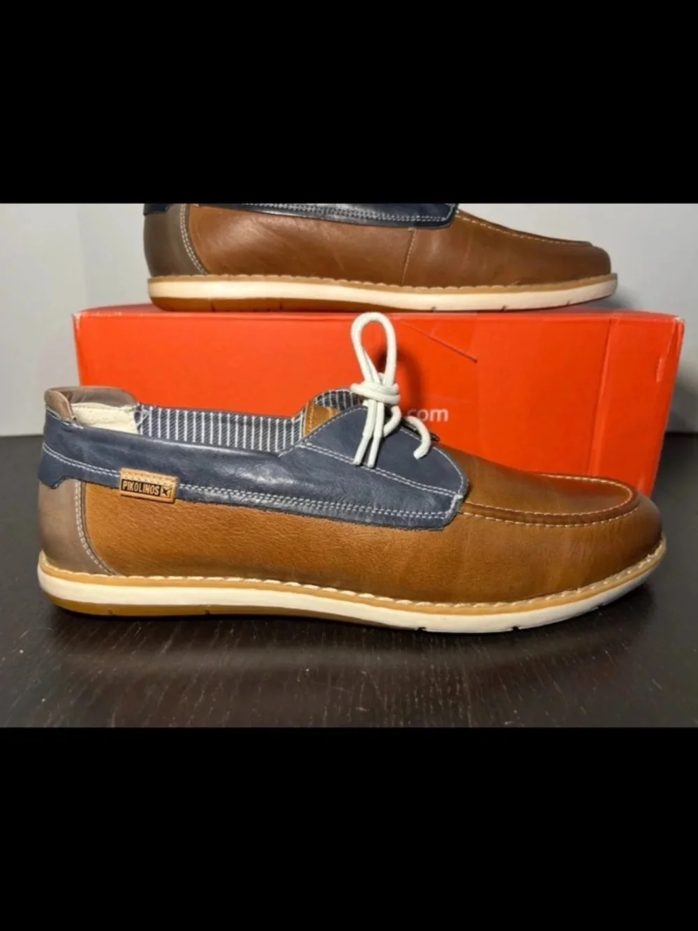 Pikolinos Jucar M4E-1035BFC1 Boat Shoes Brandy Leather Mens EU 43/US 9-9.5